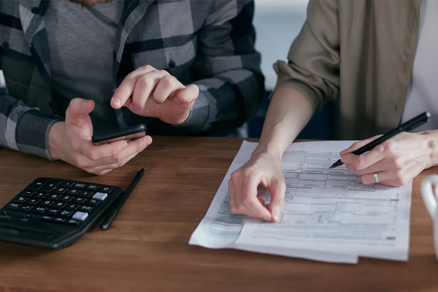 parents working on forms